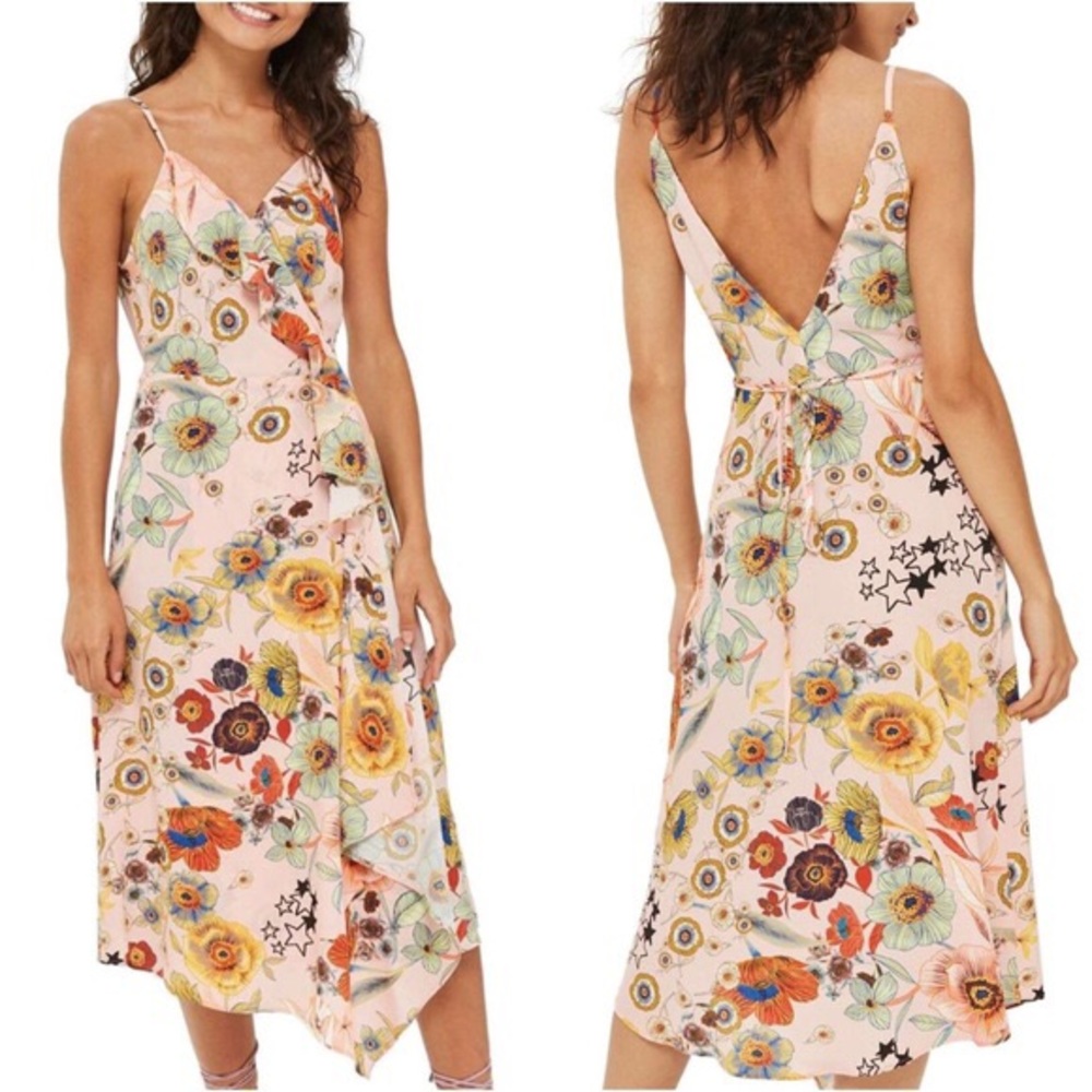 Topshop midi-length wrap dress